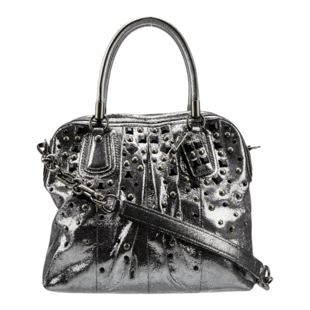 COACH Limited ED KRISTIN GRAY METALLIC SILVER GUNMETAL NUBUCK SUEDE BAG Purse